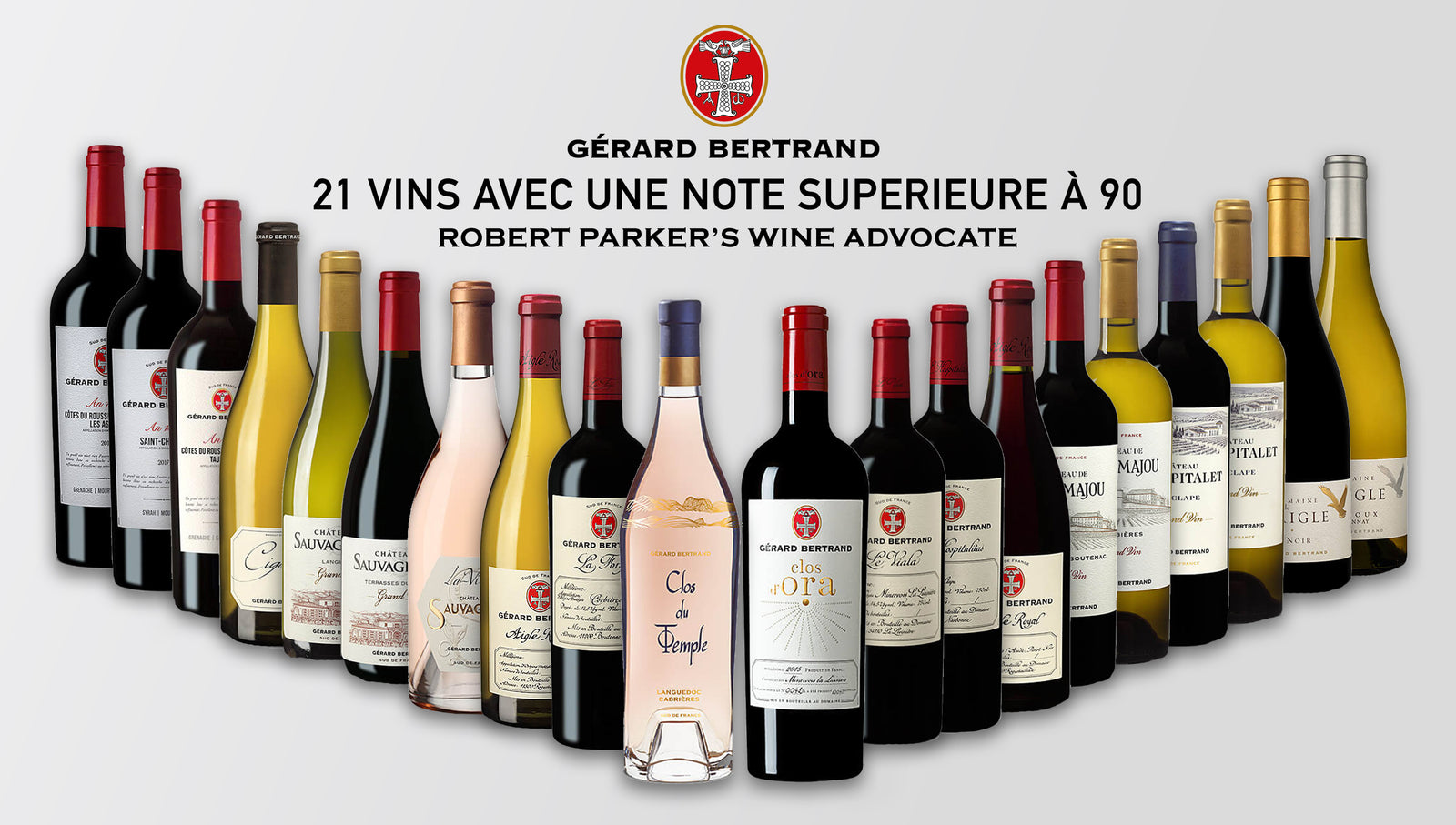 21 vins Gérard Bertrand notés +90/100 by Robert Parker